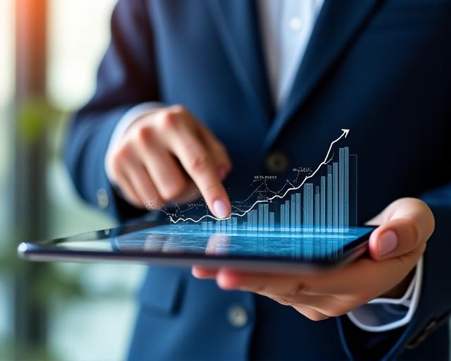 Senior financial advisor analyzing complex data charts